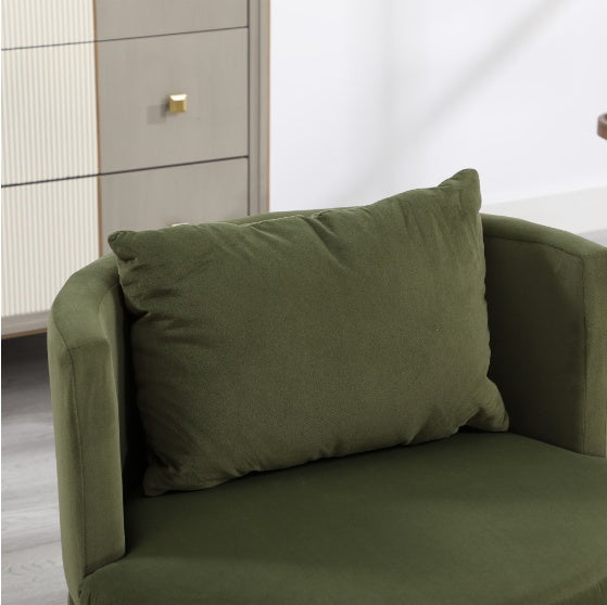 Upholstered Bucket-shaped Dining Chair With Ottoman